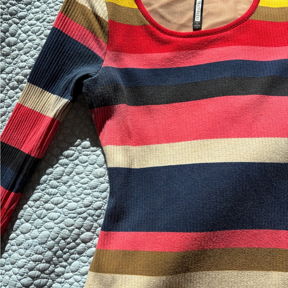 Plenty by Tracy Reese Striped Long Sleeve Knit Dress
